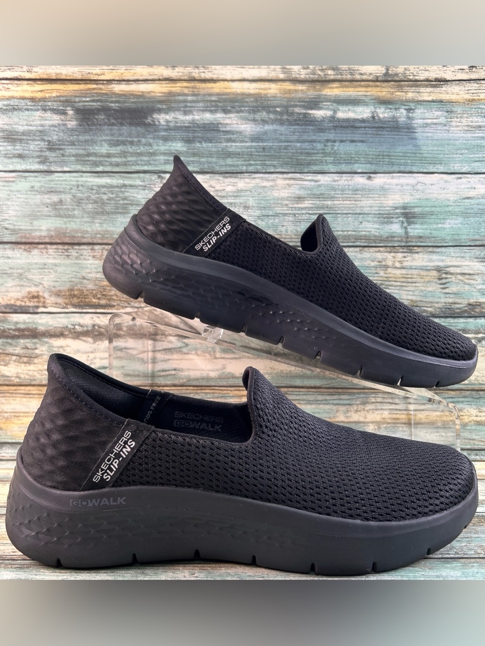 Skechers Slip ins Hands Free Sneakers Womens 8M Black Mesh Casual Walking Shoes